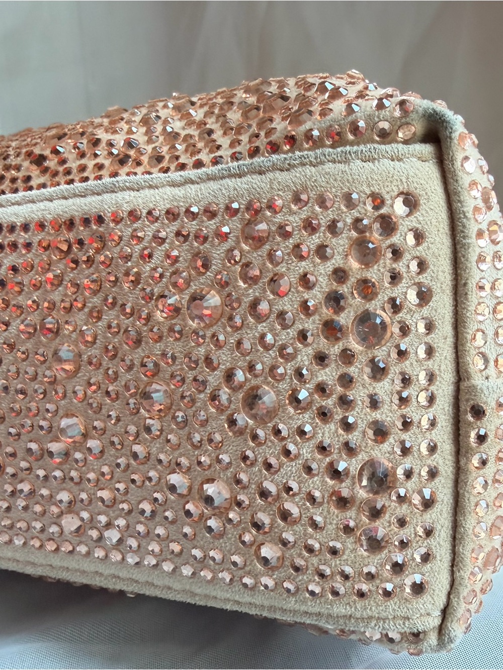 Sparkling Rose Gold Hobo Bag with Gold Chain - Picture 3 of 15